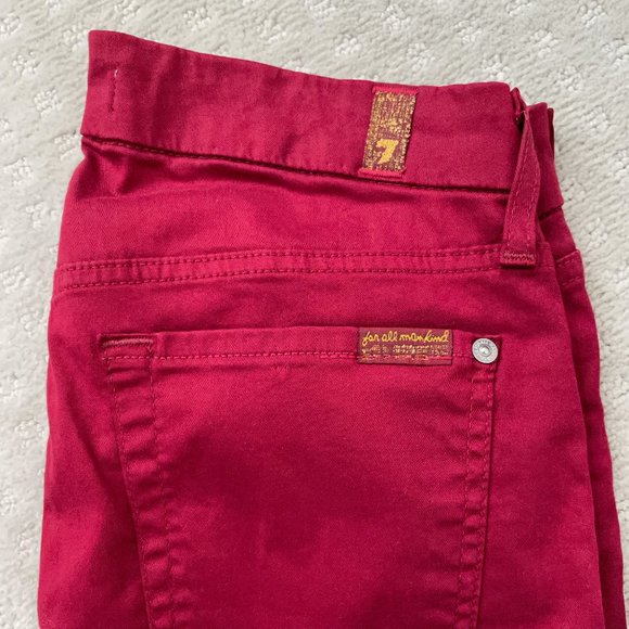 7 For all Mankind (b)air Skinny Jeans in Oxblood - Picture 3 of 8